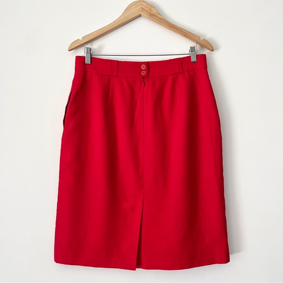 Jones New York Vintage Red Linen Blend Pencil Skirt Size 14 - Picture 5 of 11